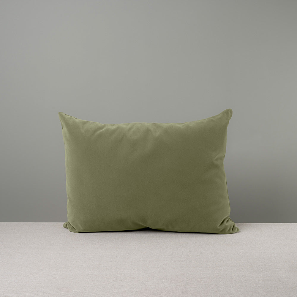 Rectangle Lollop Cushion in Intelligent Velvet, Green Tea