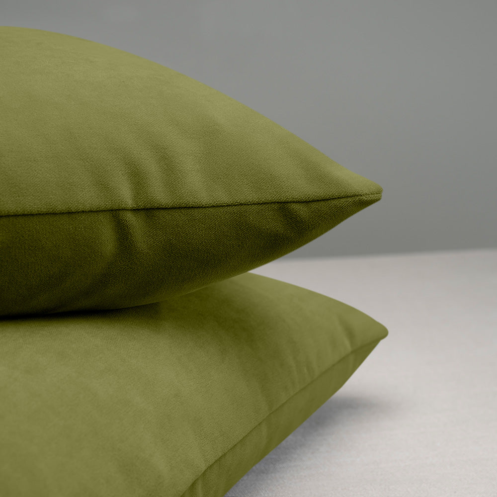 Rectangle Lollop Cushion in Intelligent Velvet, Lawn