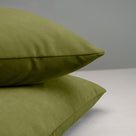  2 Rectangle Lollop Cushion in Green Velvet Edge Design Closeup - NiX By Nicola Harding & Co. 