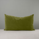  Front Side of Large Rectangle Lollop Cushion in Green Velvet - By Nicola Harding & Co. 