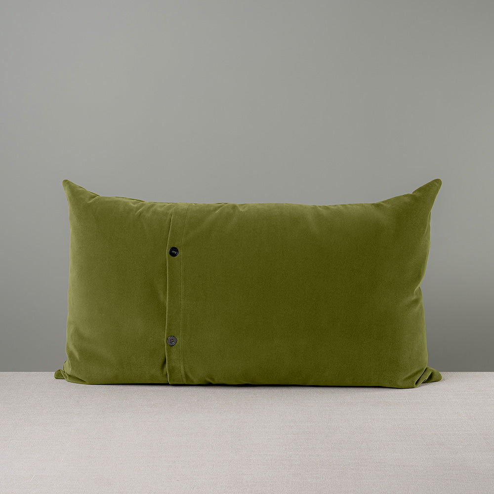 Rectangle Lollop Cushion in Intelligent Velvet, Lawn