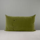  Back Side of Large Rectangle Lollop Cushion in Green Velvet With 2 Black Buttons - By NiX Studio in London 