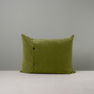  Back Side of Medium Rectangle Lollop Cushion in Green Velvet With 2 Buttons - By NiX 