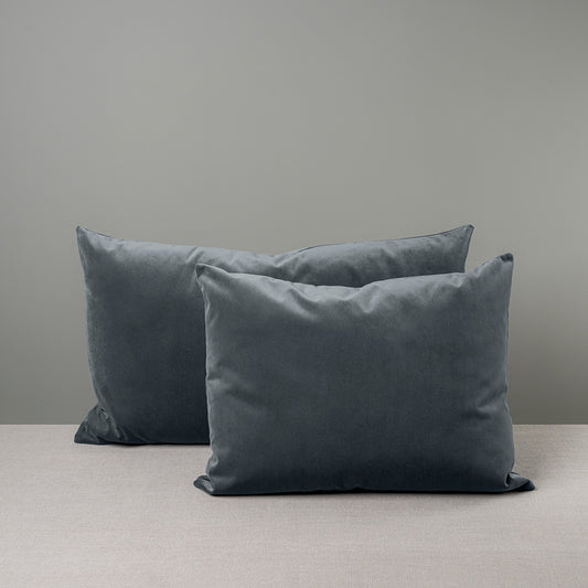 Rectangle Lollop Cushion in Intelligent Velvet, Mercury