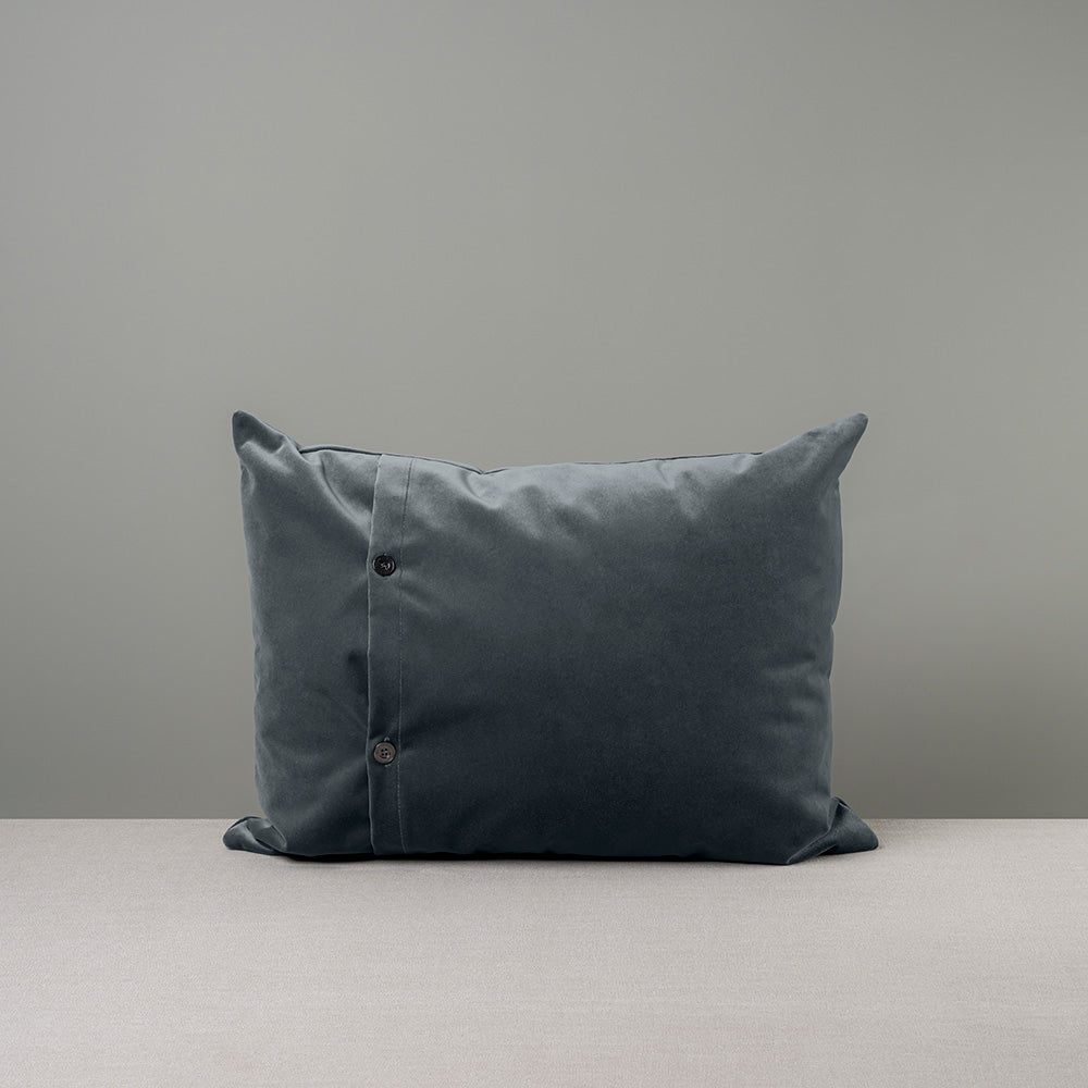  Rectangle Lollop Cushion in Intelligent Velvet, Mercury 