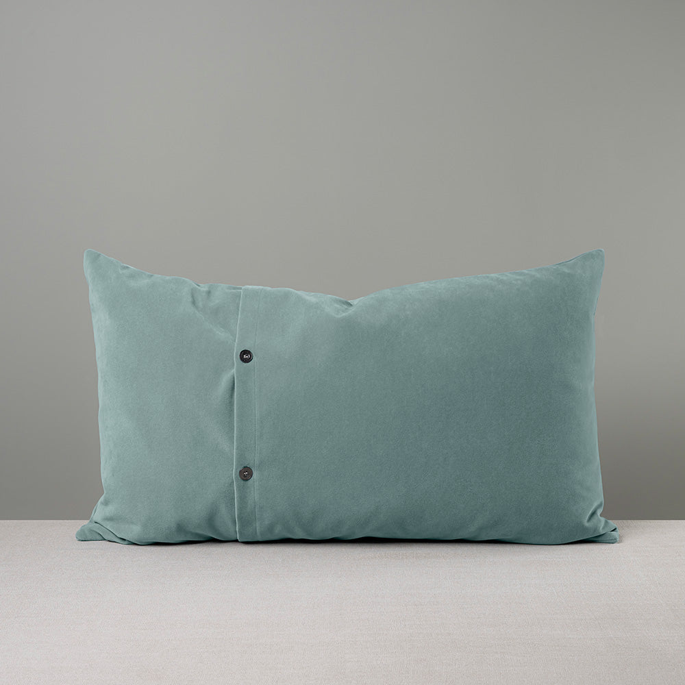 Rectangle Lollop Cushion in Intelligent Velvet, Mineral