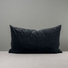  Front Side of Rectangle Lollop Cushion in Black Velvet - NiX By Nicola Harding & Co. 