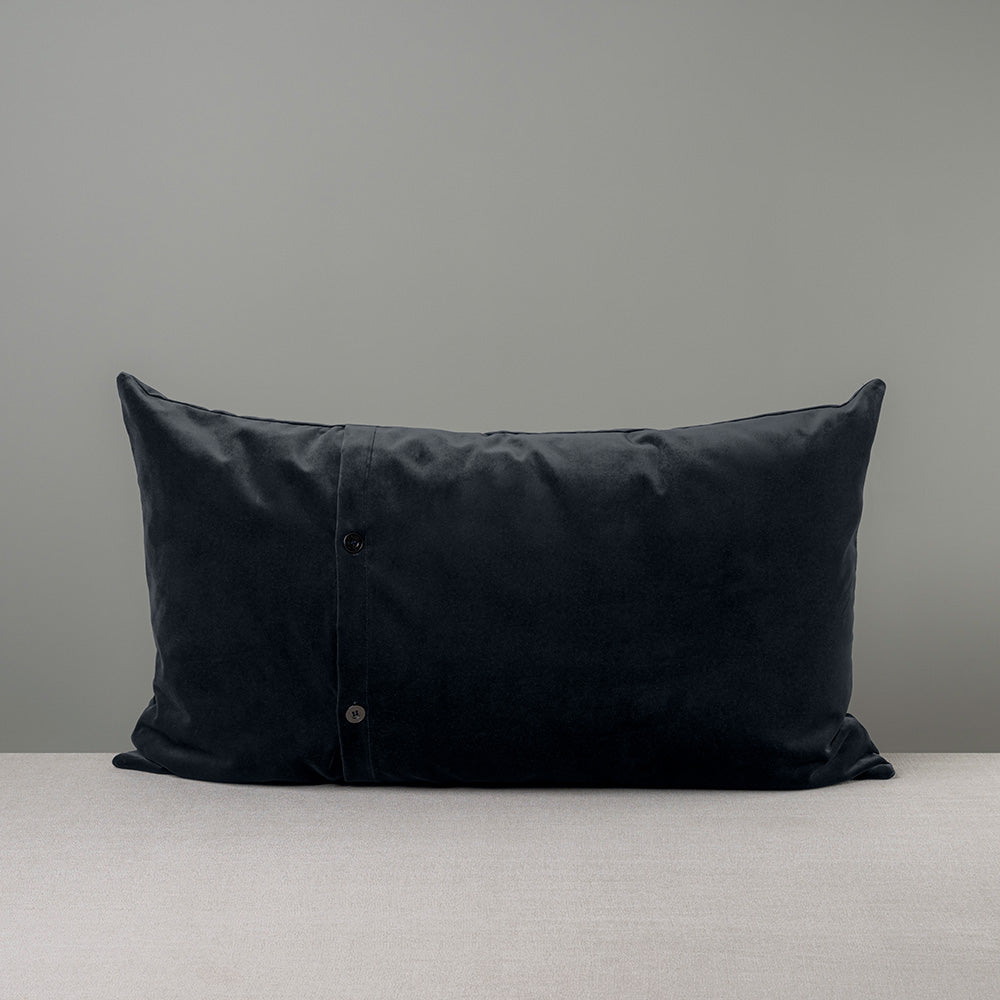  Rectangle Lollop Cushion in Intelligent Velvet, Black Onyx 