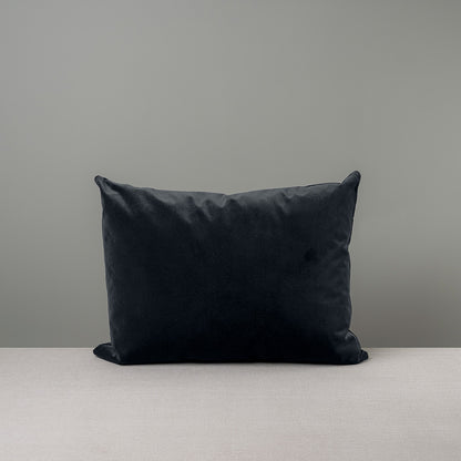 Rectangle Lollop Cushion in Intelligent Velvet, Black Onyx
