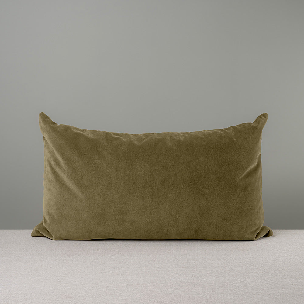  Rectangle Lollop Cushion in Intelligent Velvet, Sepia 