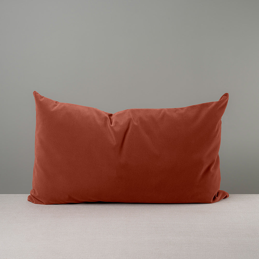 Rectangle Lollop Cushion in Intelligent Velvet, Sienna