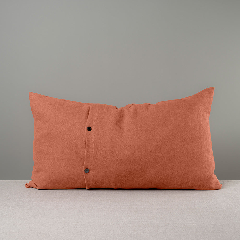  Rectangle Lollop Cushion in Laidback Linen, Cayenne 