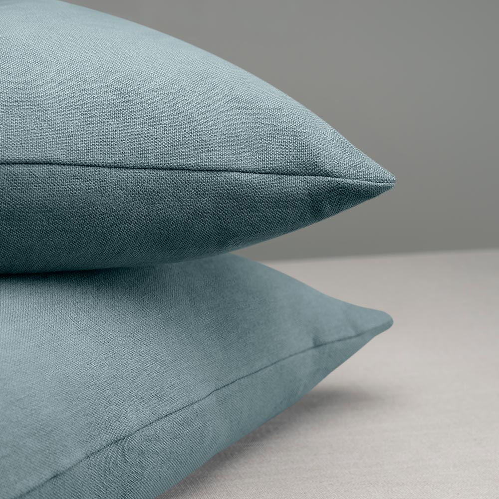 Rectangle Lollop Cushion in Laidback Linen, Cerulean