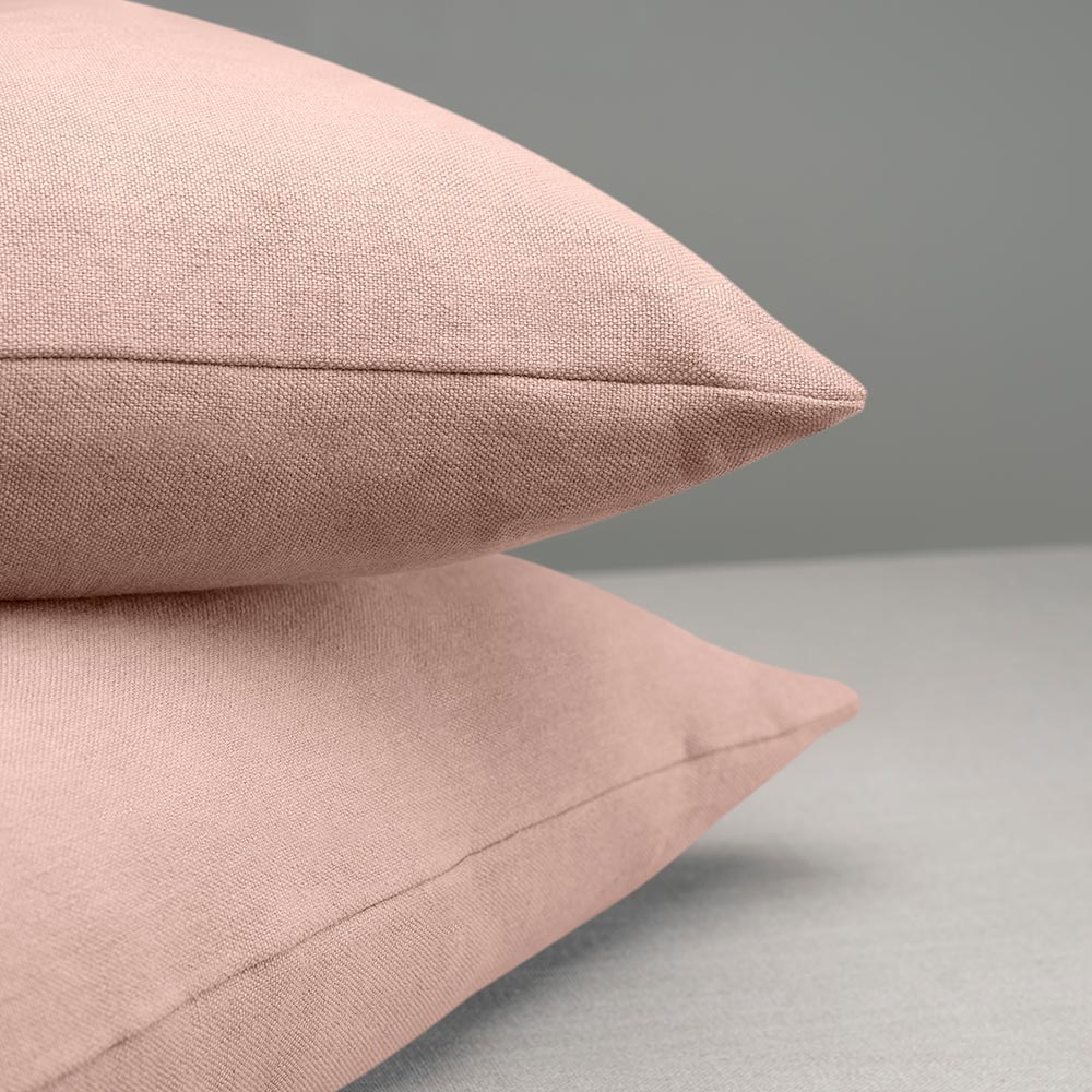  Rectangle Lollop Cushion in Laidback Linen, Dusky Pink 