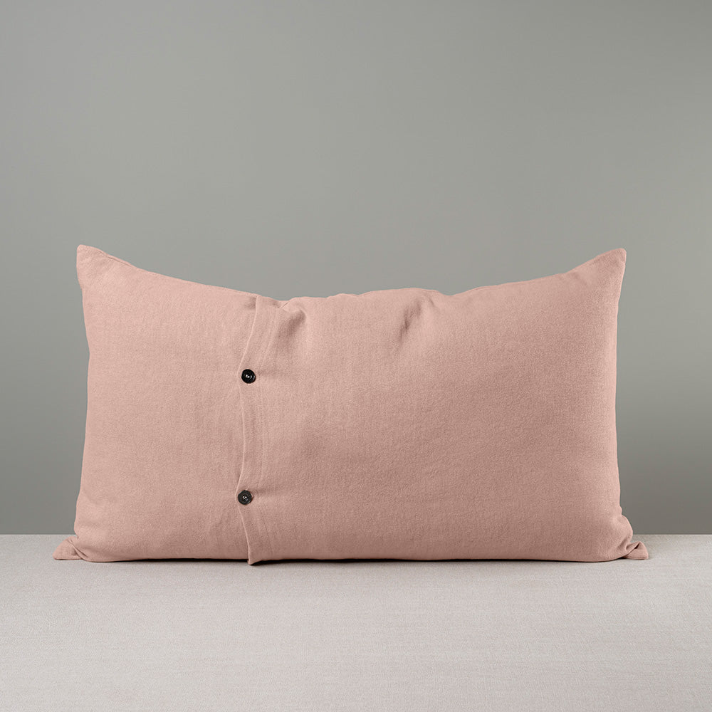  Rectangle Lollop Cushion in Laidback Linen, Dusky Pink 