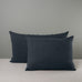 image of Rectangle Lollop Cushion in Laidback Linen, Midnight