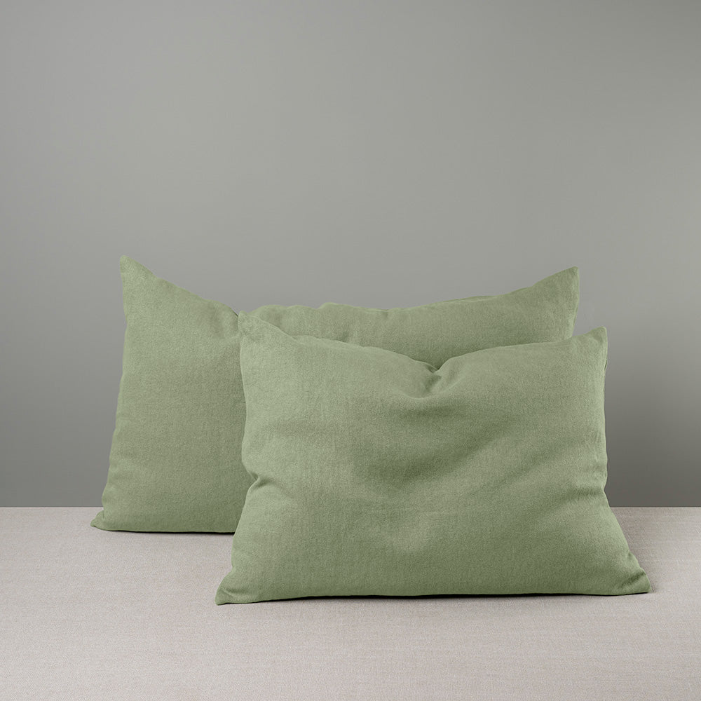  Rectangle Lollop Cushion in Laidback Linen, Moss 