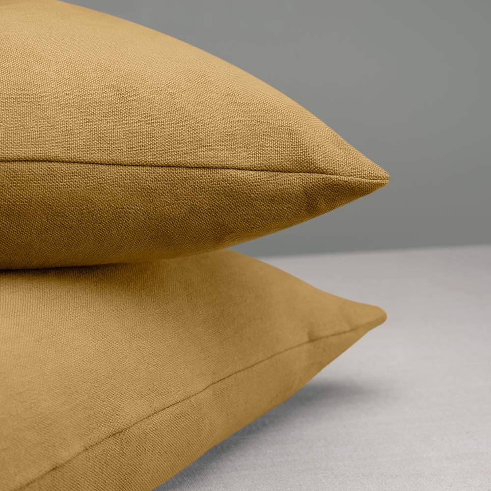  Rectangle Lollop Cushion in Laidback Linen, Ochre 