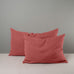 image of Rectangle Lollop Cushion in Laidback Linen, Rouge