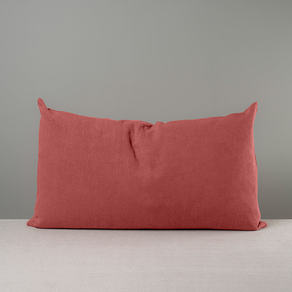  Rectangle Lollop Cushion in Laidback Linen, Rouge 