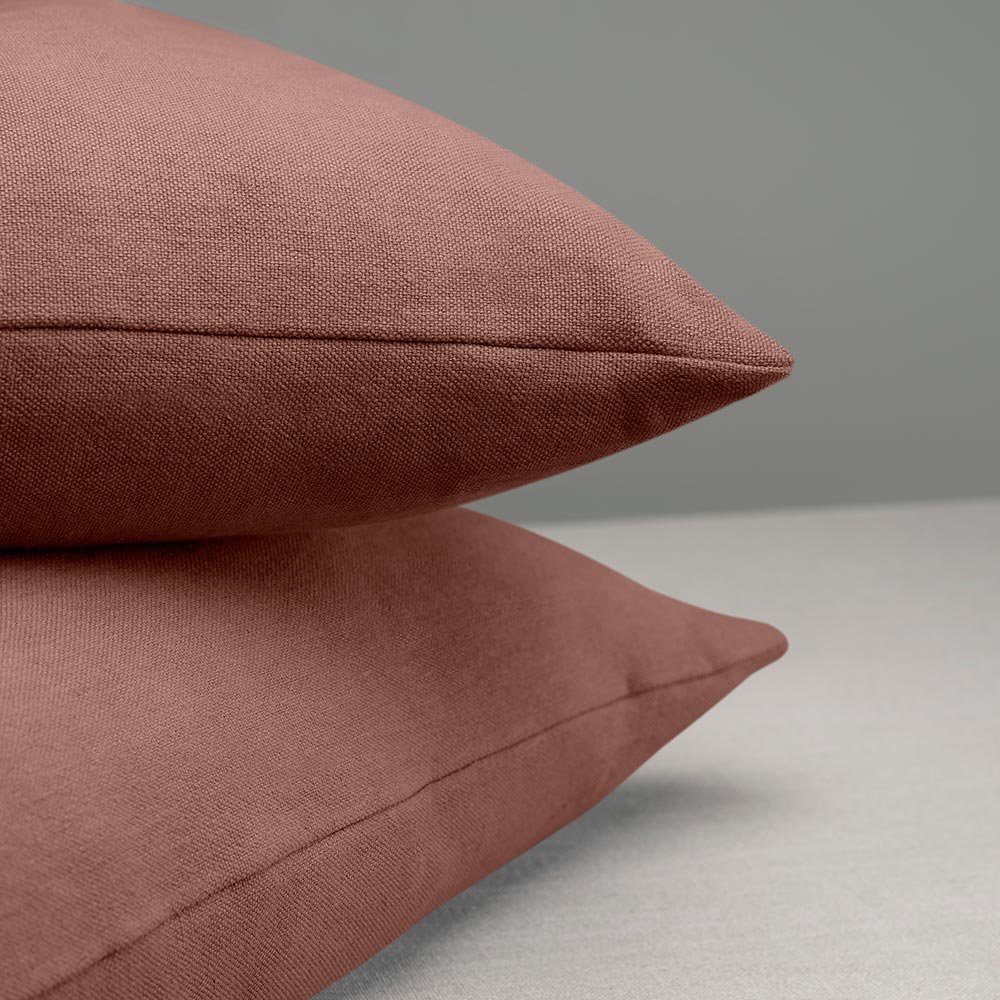  Rectangle Lollop Cushion in Laidback Linen, Sweet Briar 