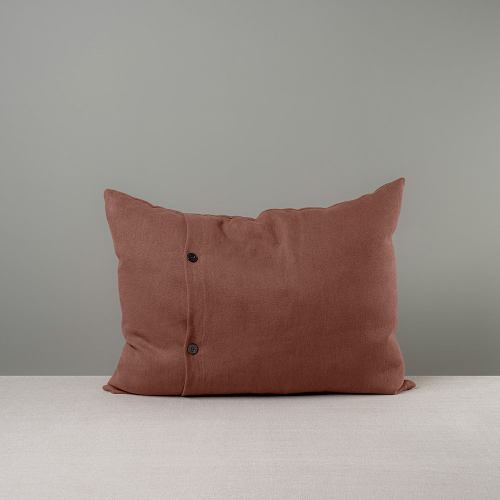  Rectangle Lollop Cushion in Laidback Linen, Sweet Briar 