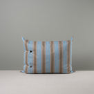  Back Side of medium Rectangle Lollop Cushion in Regatta Cotton, Blue With 2 Buttons - NiX 