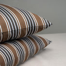  2 Rectangle Lollop Cushion in Regatta Cotton, Charcoal Edge Design Closeup - NiX 