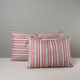 image of Rectangle Lollop Cushion in Slow Lane Cotton Linen, Berry