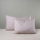  Rectangle Lollop Cushion in Berry Red Ticking Cotton - Nicola Harding 
