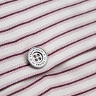  Rectangle Lollop Cushion in Berry Red Ticking Cotton - Nicola Harding 