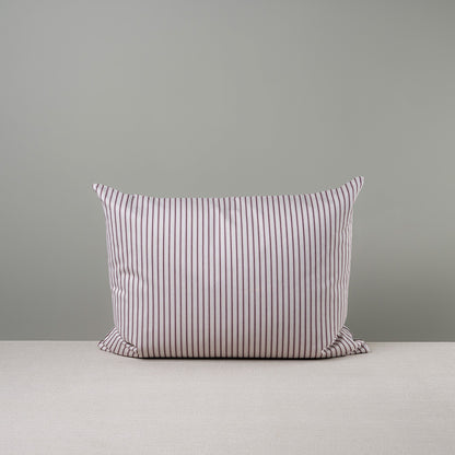 Rectangle Lollop Cushion in Ticking Cotton, Berry