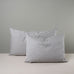 image of Rectangle Lollop Cushion in Ticking Cotton, Blue Brown