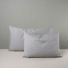  Rectangle Lollop Cushion in Blue Brown Ticking Cotton - Nicola Harding 