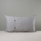  Rectangle Lollop Cushion in Blue Brown Ticking Cotton - Nicola Harding 