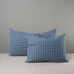 image of Rectangle Lollop Cushion in Well Plaid Cotton, Blue Brown