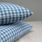 Rectangle Lollop Cushion in Well Plaid Cotton, Blue Brown