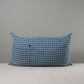 Rectangle Lollop Cushion in Well Plaid Cotton, Blue Brown