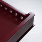  Ready Steady Tray Table, Berry Red Corner Design Closeup 