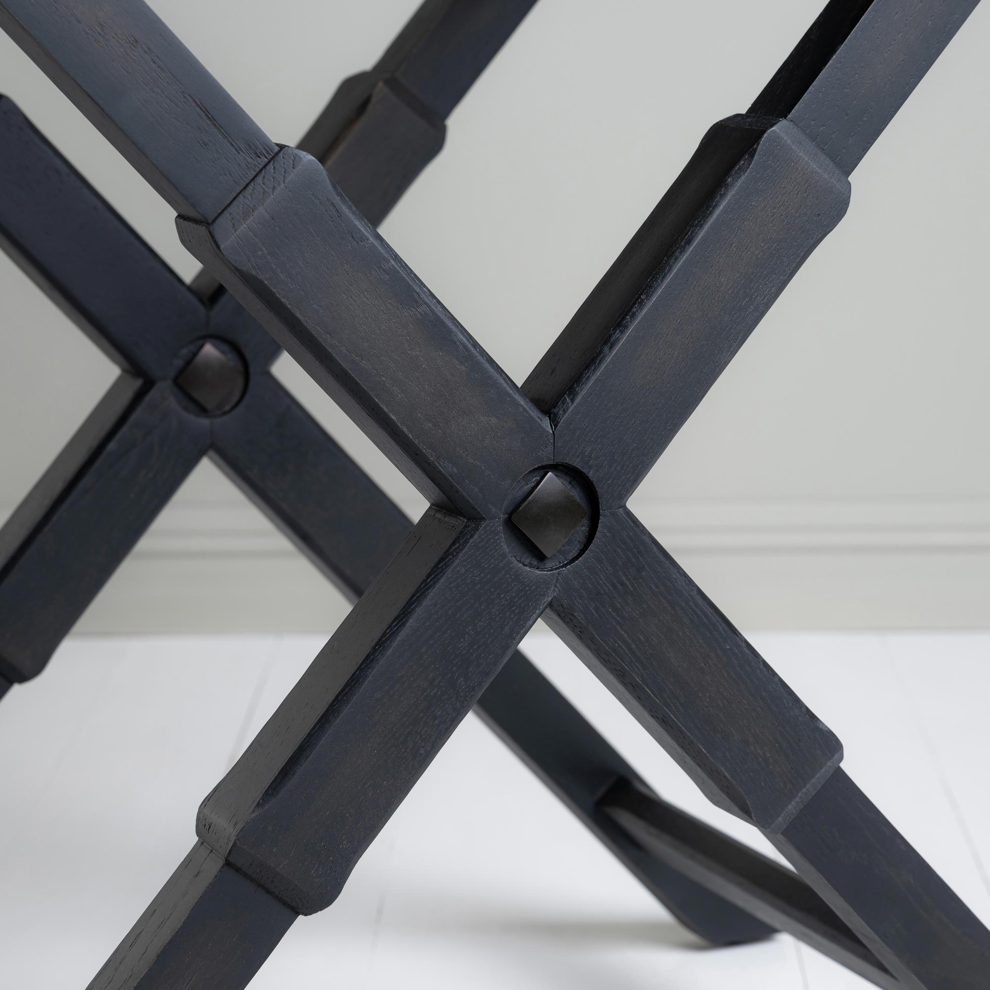  Leg design of the Ready Steady Tray Table in Coal Black, featuring a stylish and modern look. 