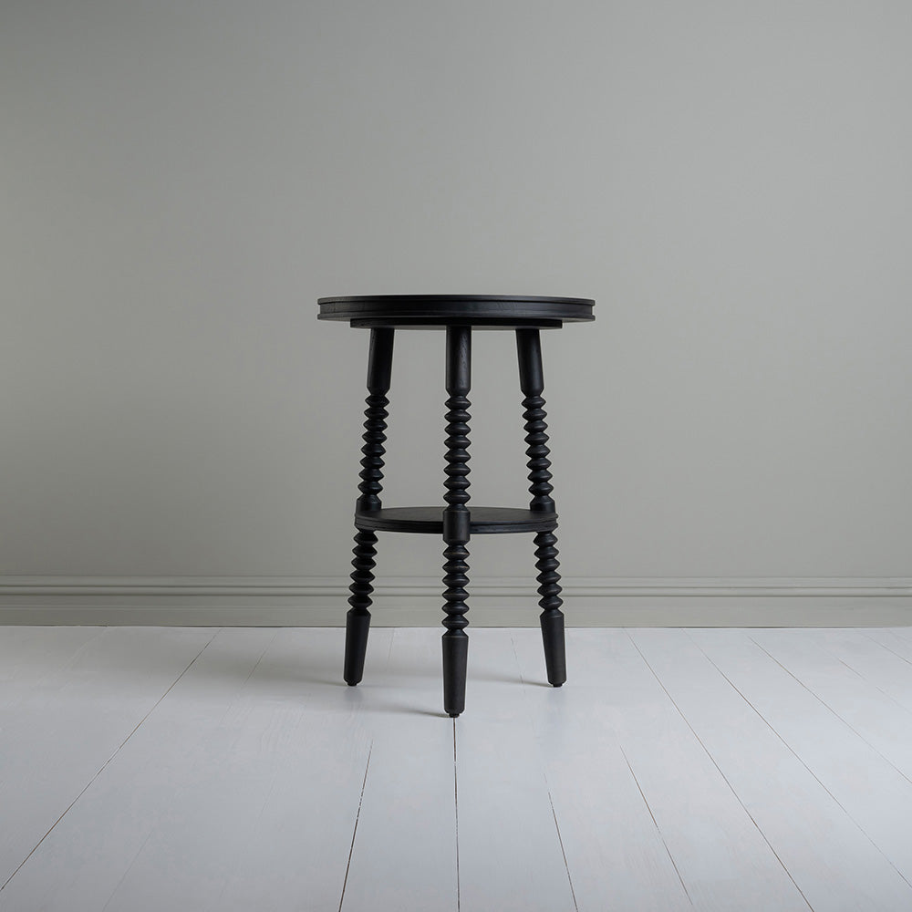  Spindle Side Table, Carbon Black, Front View - NiX 