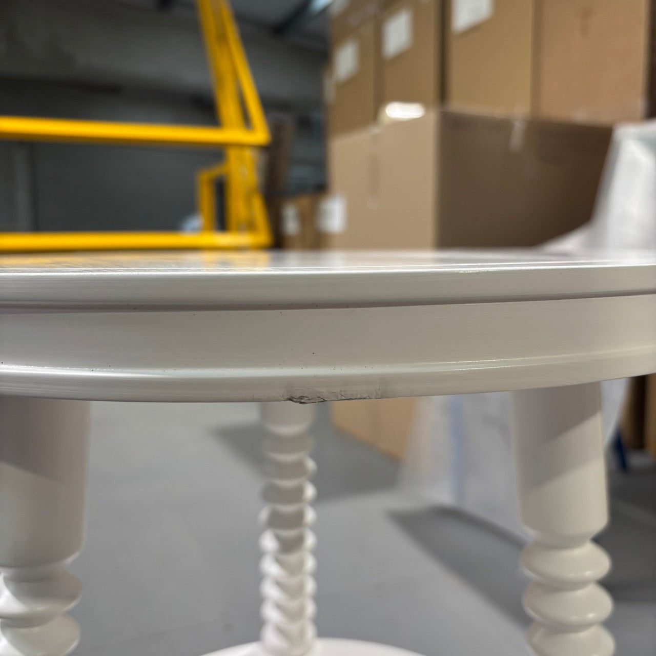  Ex-Display - Spindle Side Table, Soft White 