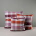 image of Square Kip Cushion in Checkmate Cotton, Berry