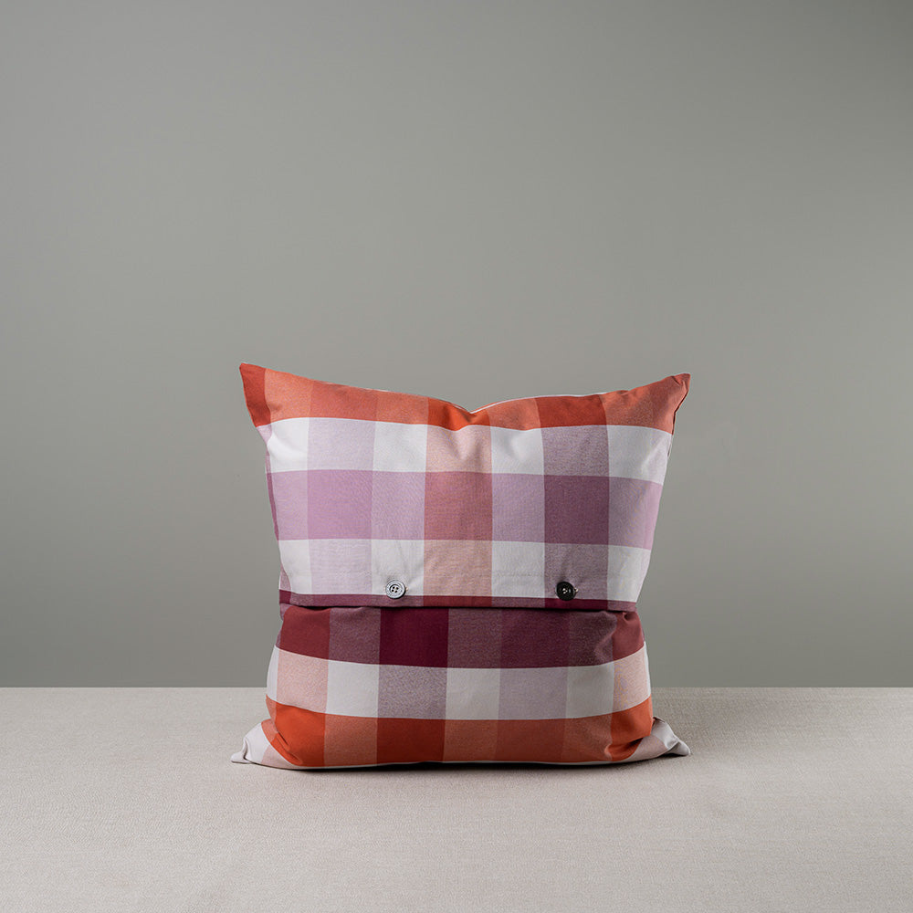 Square Kip Cushion in Checkmate Cotton, Berry