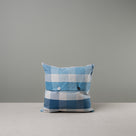  Back Side of Medium Square Cushion in Cotton, Blue. 