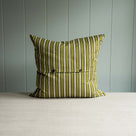  Striped pillow in green and white alternatives with two buttons 
