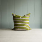  A pillow with green and white stripes 