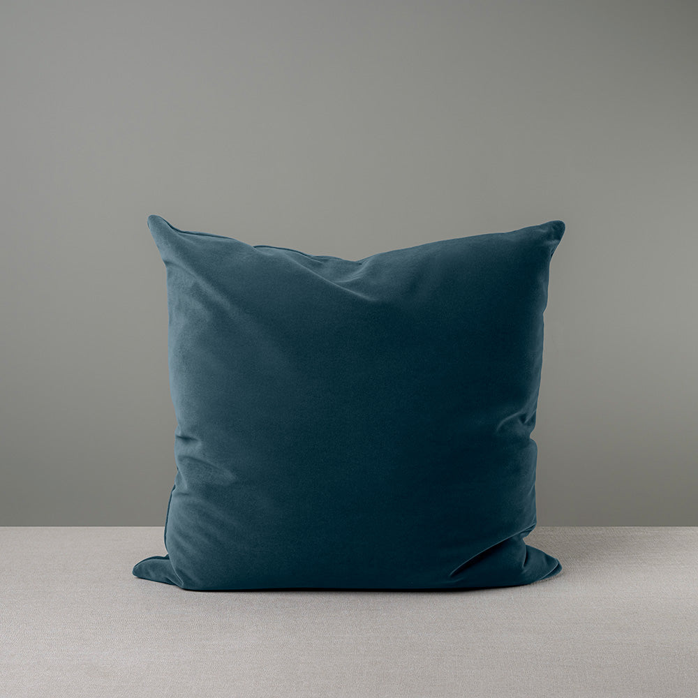 Square Kip Cushion in Intelligent Velvet, Aegean