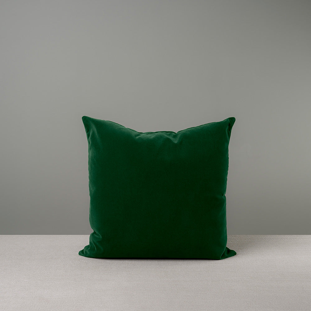 Square Kip Cushion in Intelligent Velvet, Juniper