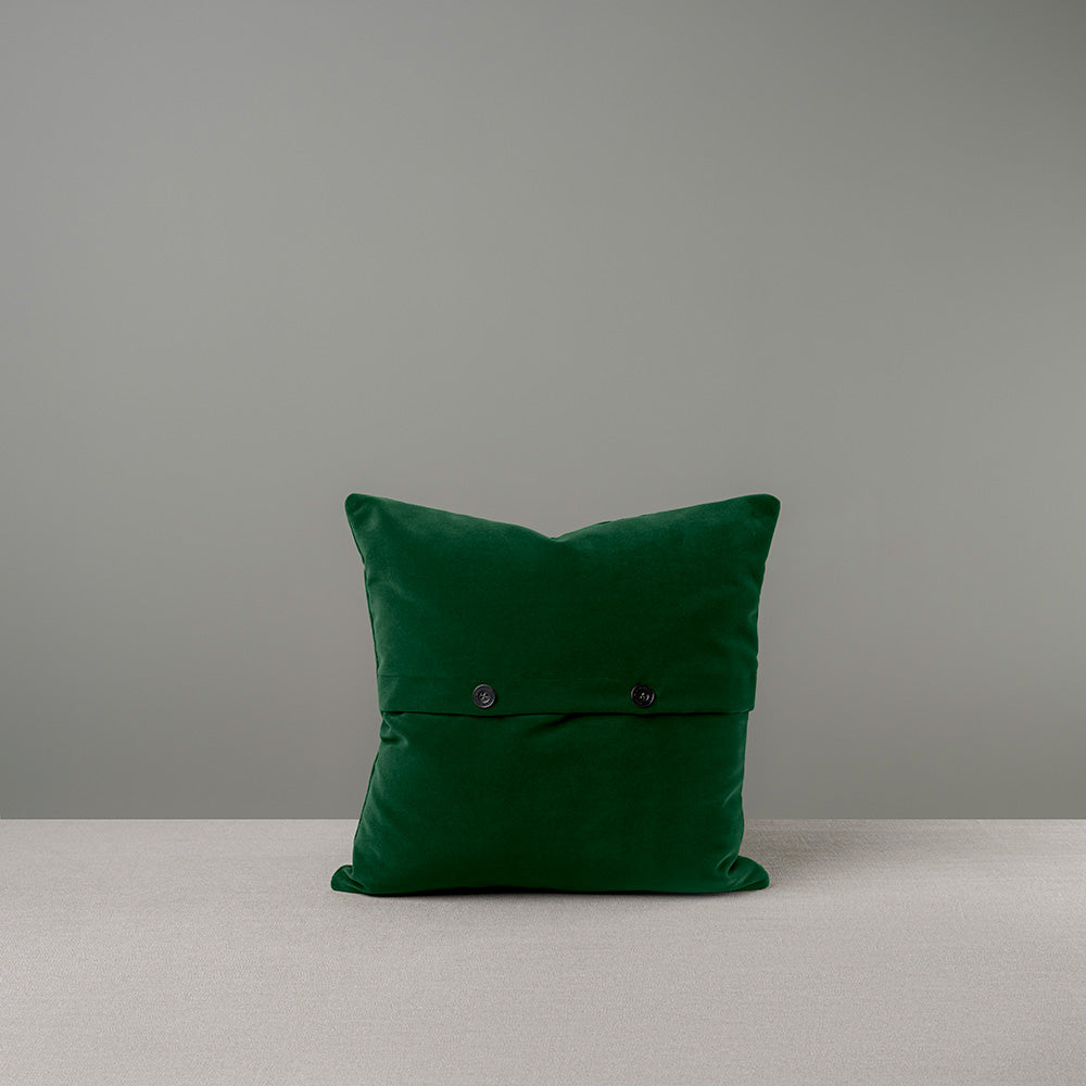 Square Kip Cushion in Intelligent Velvet, Juniper